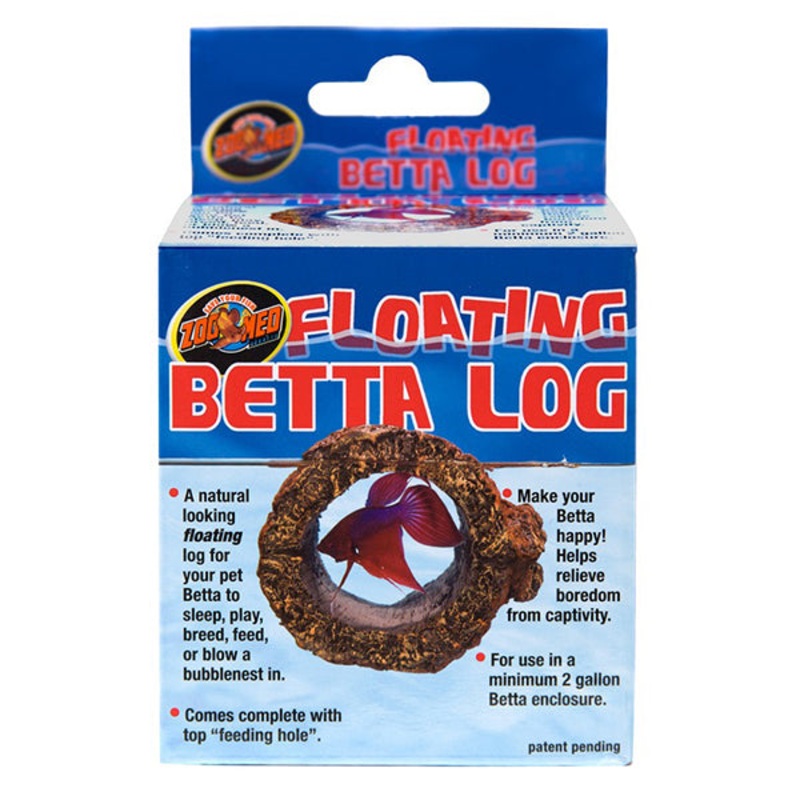 Realistic Artificial Floating Betta Log Aquarium Decor Ornament 3-in x 3.25-in x 2.75-in