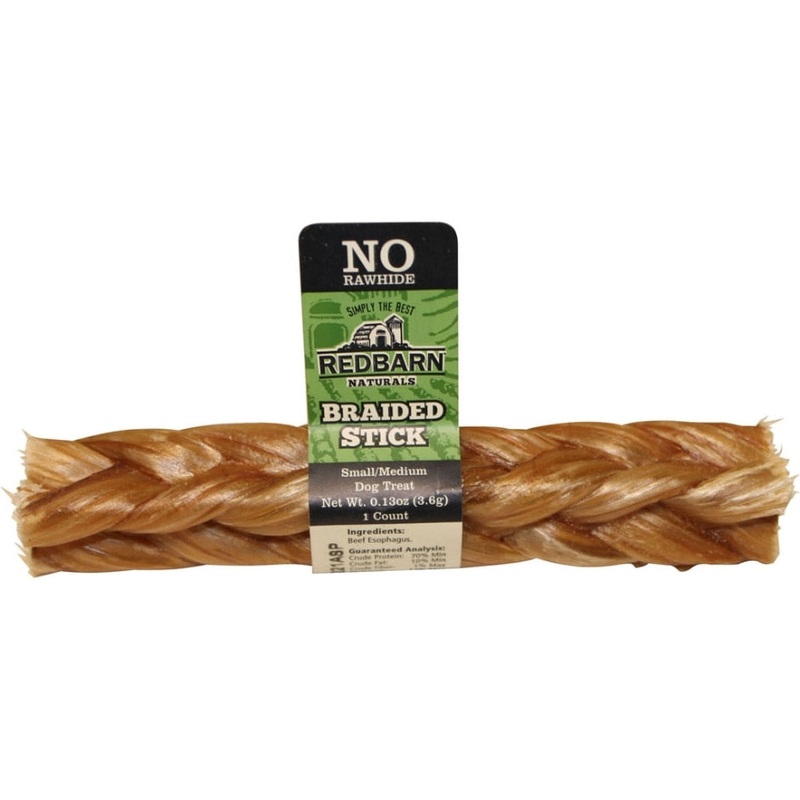 Redbarn Naturals Braided Stick No Rawhide Treat SM/MD