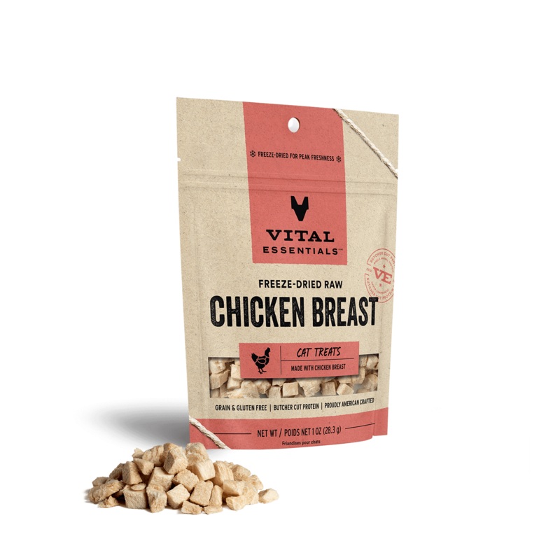 Vital Essentials Freeze-Dried Raw Chicken Breast Cat Treats 1 OZ