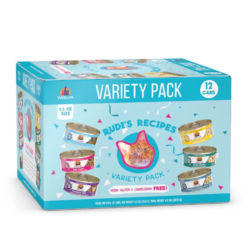 Weruva Rudi’s Recipes Variety Pack Cat Food Case 12 x 156g
