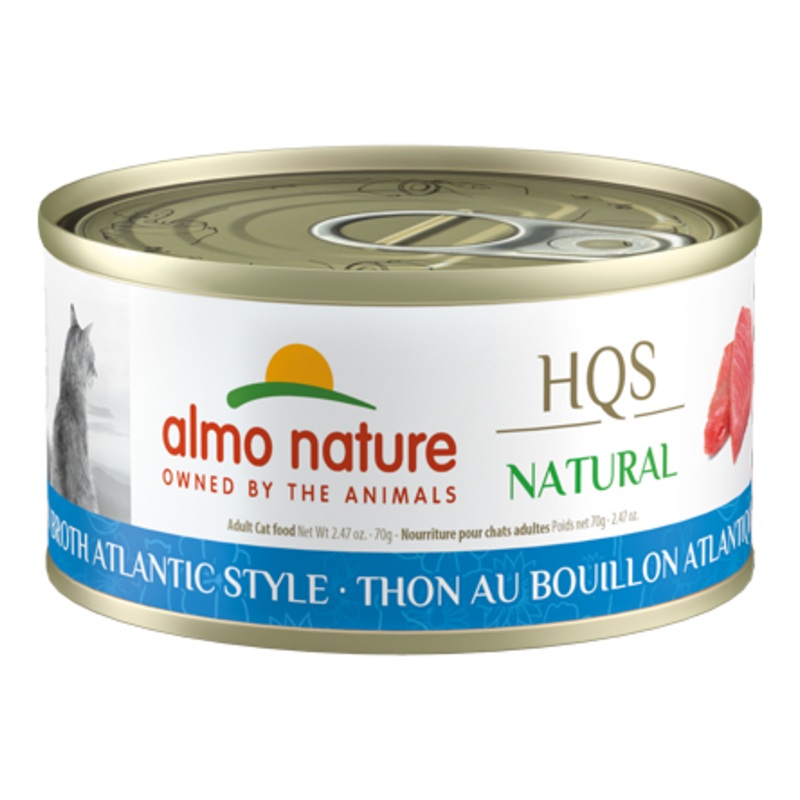 Almo Nature HQS Natural Wet Cat Food – Tuna in Broth Atlantic Style – 2.47oz Can