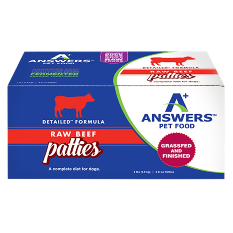 Answers Pet Food  Detailed Beef Formula for Dogs – Patties