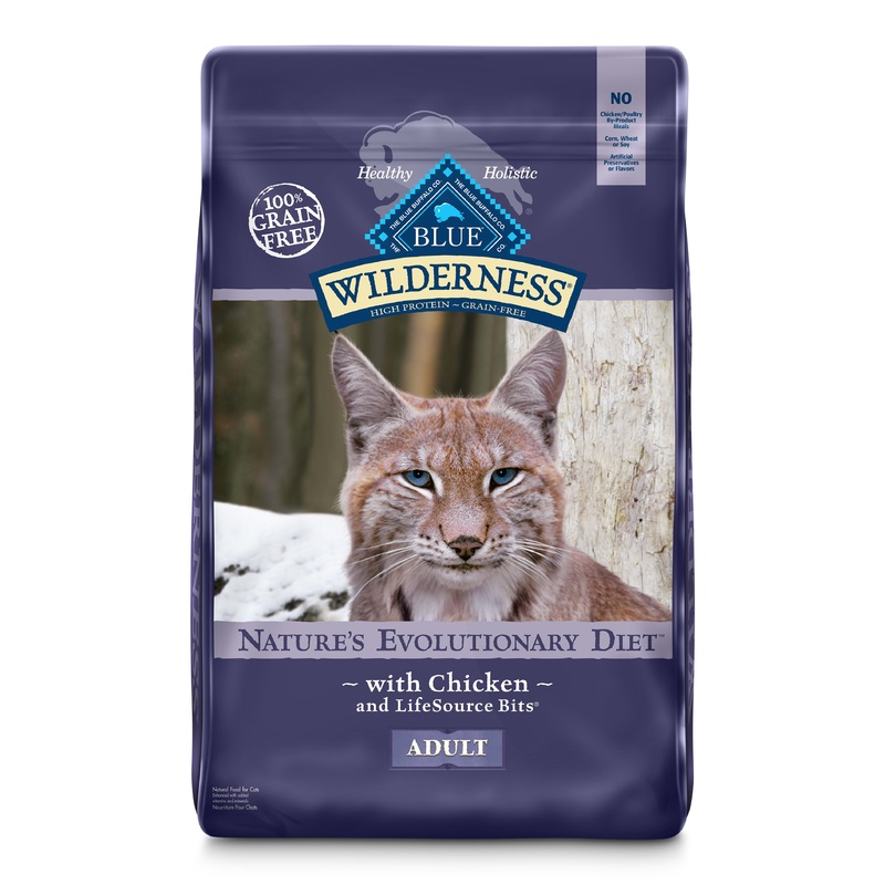 Blue Buffalo Wilderness High Protein Chicken Dry Cat Food for Adult Cats  Grain-Free  12 lb. Bag