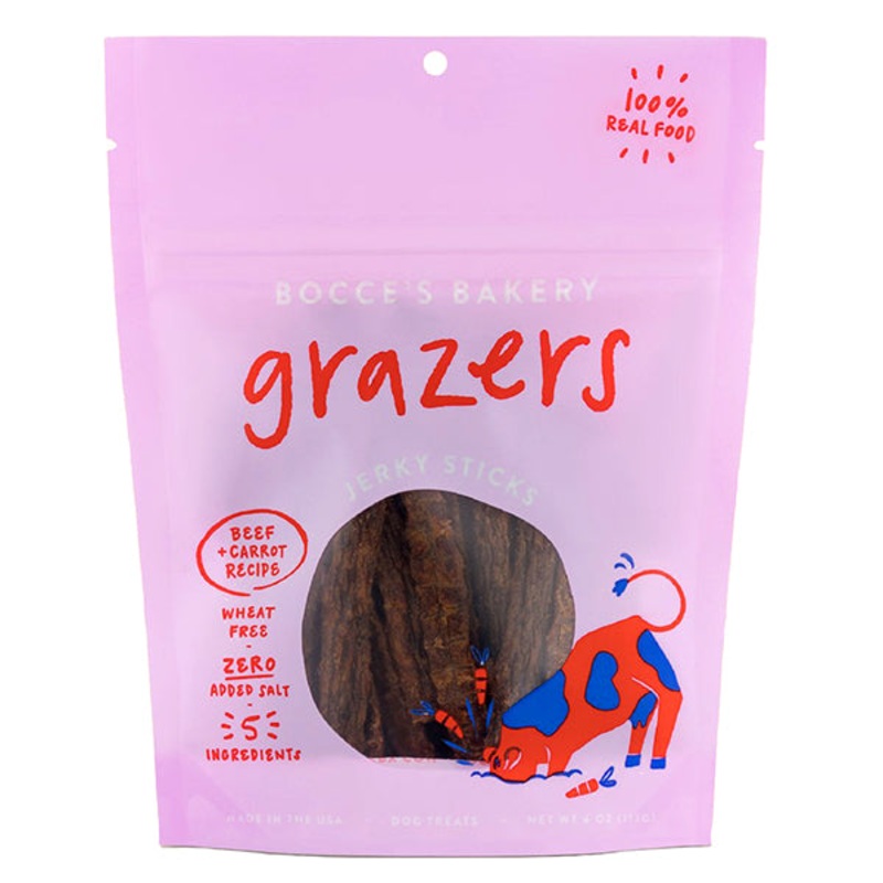 Grazers Beef & Carrot Recipe Jerky Sticks Dog Treats 4oz