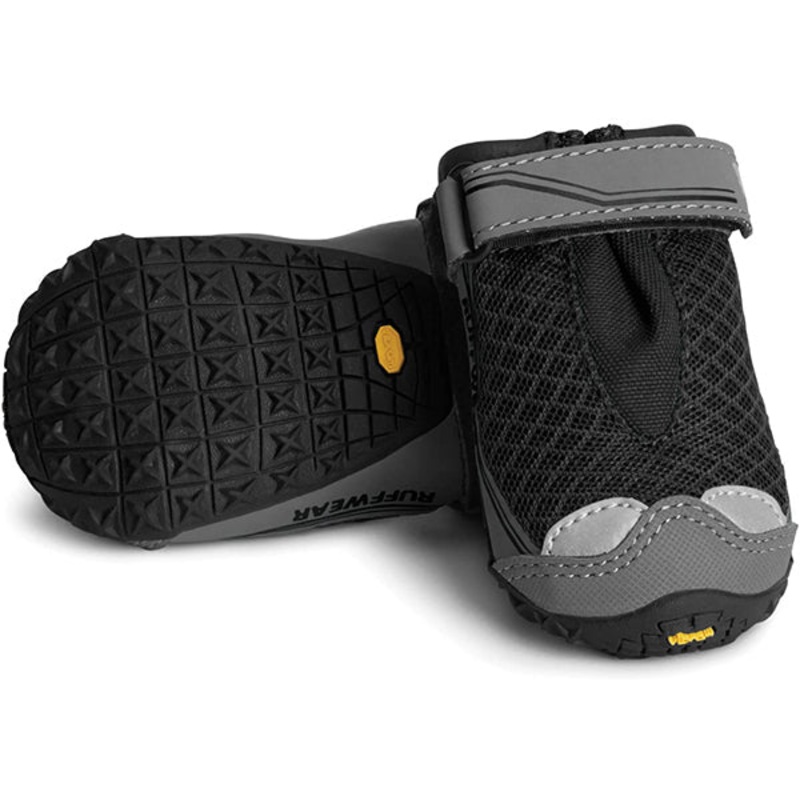 Grip Trex Dog Boots All Terrain Outdoor Paw Wear Obsidian Black 1.5 Inches Wide ( Set of 2 Boots )