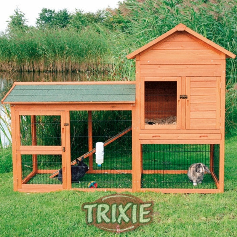 Natura Large Multi Level Rabbit Hutch & Run 6 X 3 X 4Ft Guinea Pig Cage