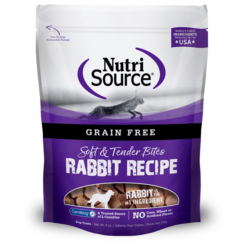NutriSource Grain-Free Rabbit Bites Dry Dog Treat