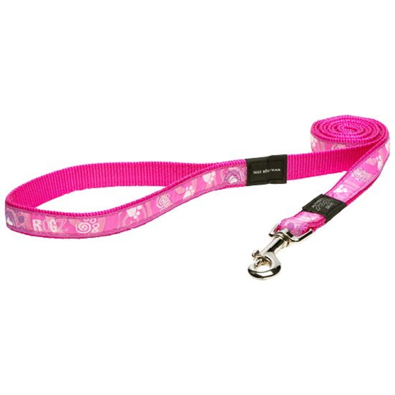 Rogz Pink Paw Dog Leash – Small