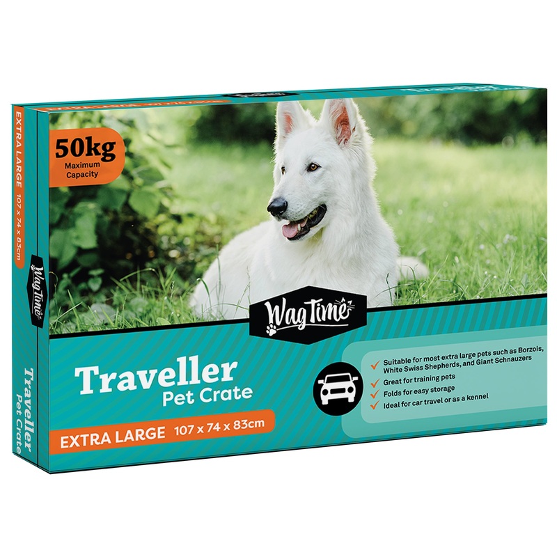 WagTime – Traveller Pet Wire Crate (Extra Large) XLarge