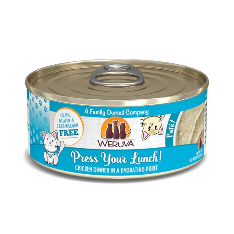 Weruva Cat Pat Press Your Lunch! Chicken Dinner in a Hydrating Pure Cat Food Case 8 x 156g
