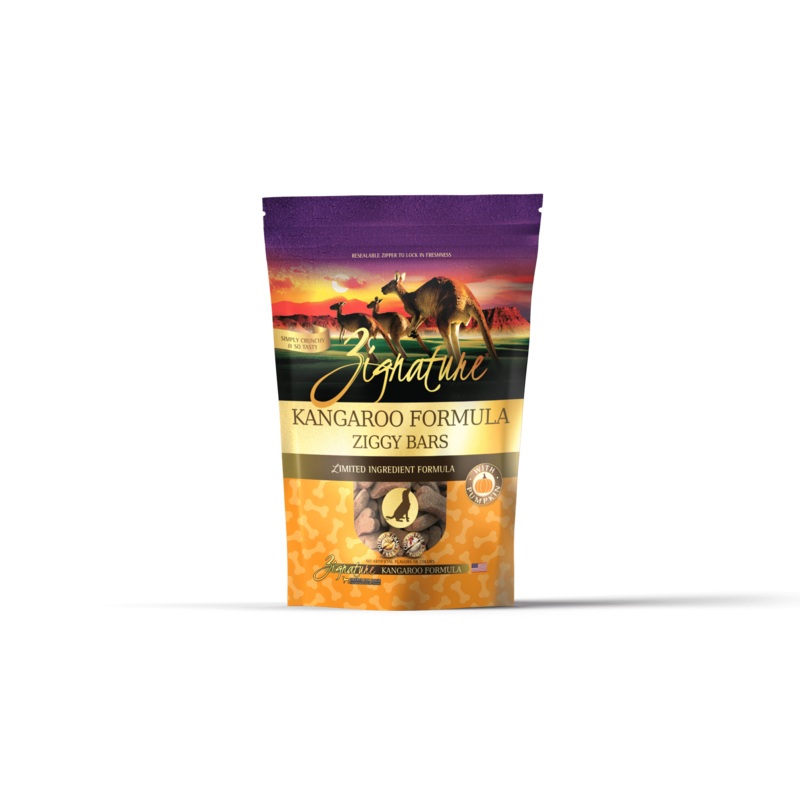 Zignature Ziggy Bars – Kangaroo Formula Dog Treats 340g