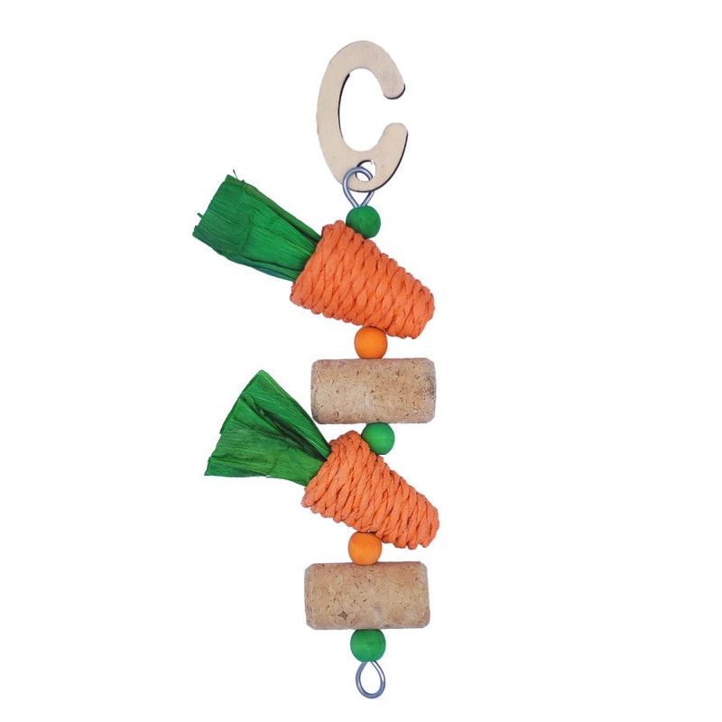 A&E Cages Nibbles Carrot & Cork Jingle Small Animal Chew Toy
