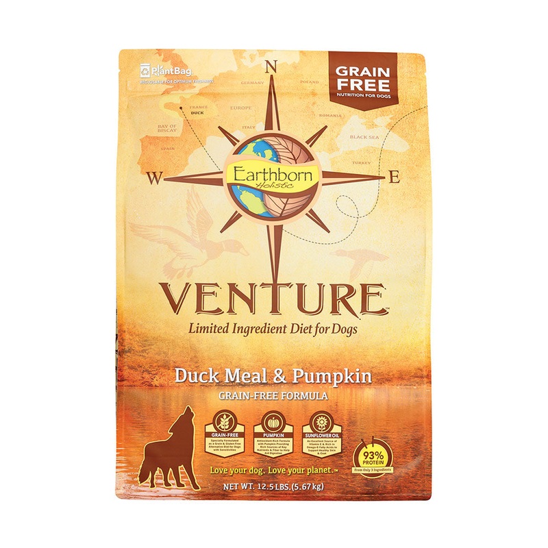 Earthborn Holistic Venture Duck Meal & Pumpkin Grain Free Formula Dog Food 12.5 Lbs