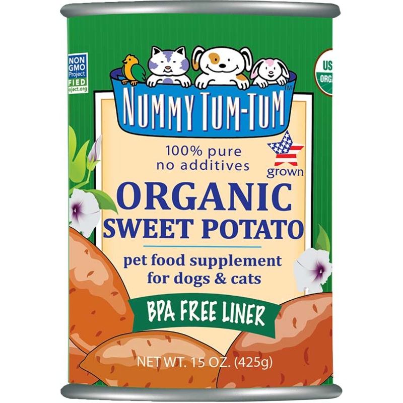 Nummy Tum Tum Organic Sweet Potato Pet Food Supplement for Dogs & Cats 15 oz