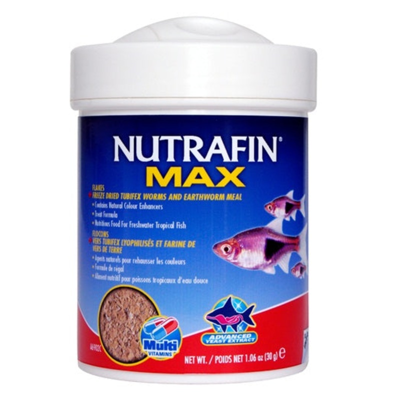 Nutrafin Max Flakes & Freeze Dried Tubifex Worms & Earthworm Meal 30g/1.06oz