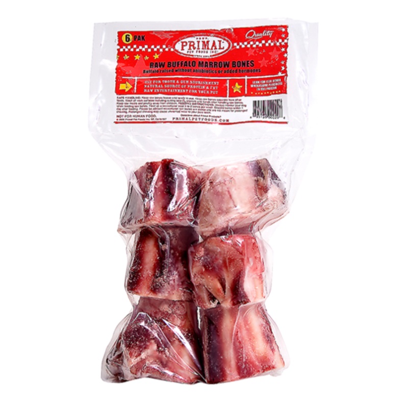 Primal Pet Foods Raw Recreational Buffalo Marrow Bones (6 pack)