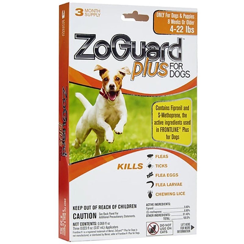 ZoGuard Plus Flea & Tick Treatment & Prevention Monthly Topical Treatment for Dogs Small Dog (3 treatments)