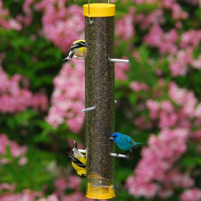 Droll Yankees Bottoms Up Yellow Finch Feeder, 1 lb. capacity, 16 in.