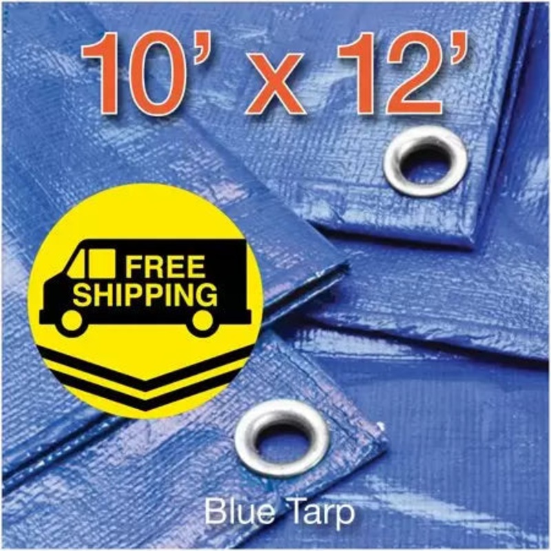 Hygrade/LDF Industries Inc 10′ X 12′ Multi-Purpose Blue Poly Tarp Cover Tent Shelter RV Camping Tarp 10′ X 12′