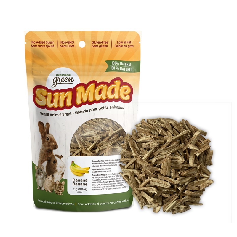 Living world Green Sun Made Small Animal Treat Banana 25g