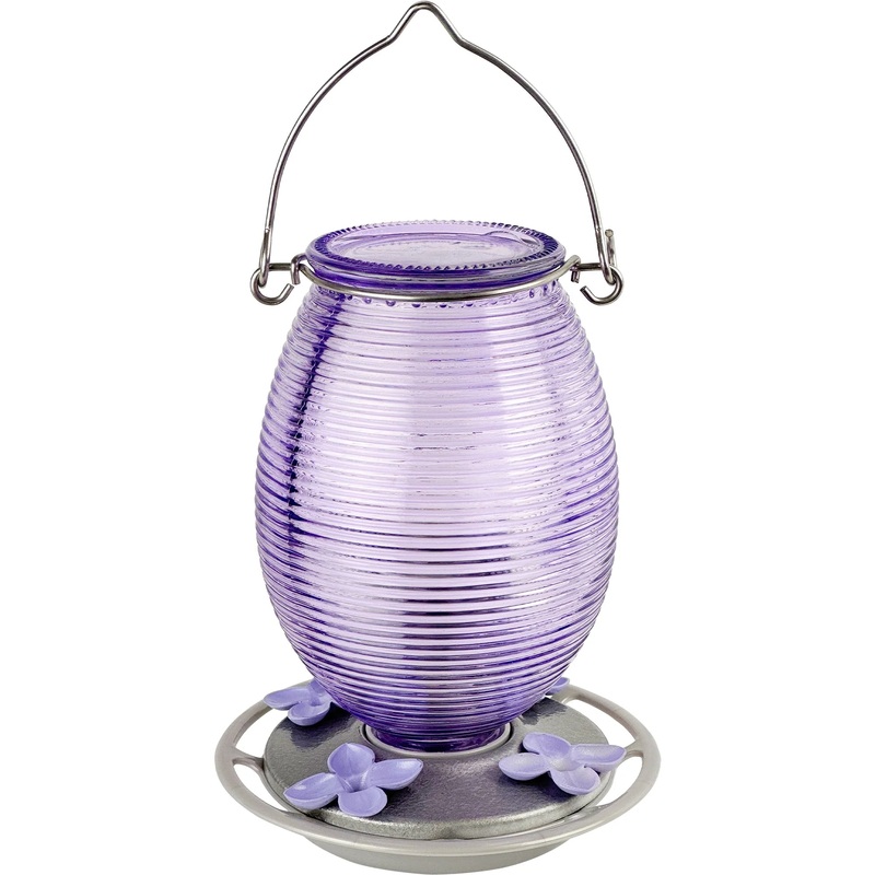 Nature’s Way Lilac Dreams Antique Glass Gravity Hummingbird Feeder 29 oz.