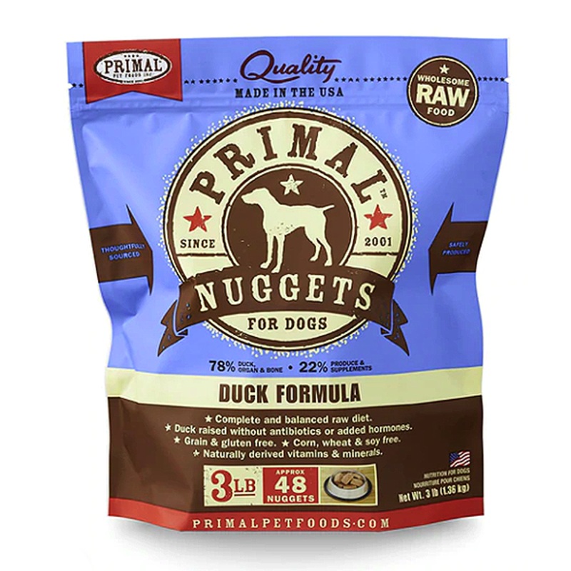 Nuggets Duck Formula Frozen Raw Dog Food 3 Pounds