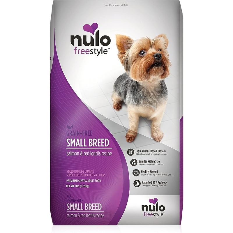 Nulo Freestyle Small Breed Dog Food, Premium Adult and Puppy Grain-Free Dry Smaller Sized Kibble Food, with BC30 Probiotic for Healthy Digestion Support, 14 lbs