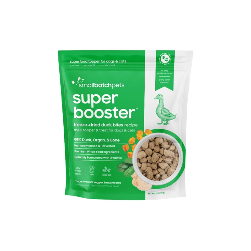 Small Batch Duck Small Bites Freeze Dried Super Booster Topper for Pets 7 oz