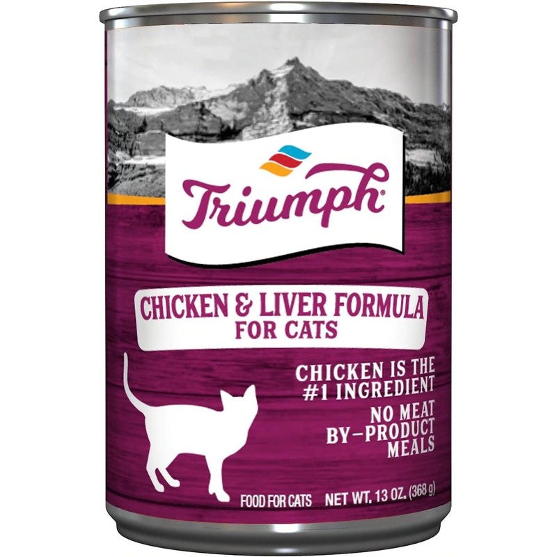 Triumph Chicken ‘N Liver Formula Canned Cat Food 13.2-oz; Case of 12