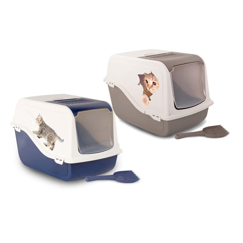 Cat Litter Box ARIEL(TOP FREE) with Design – tan