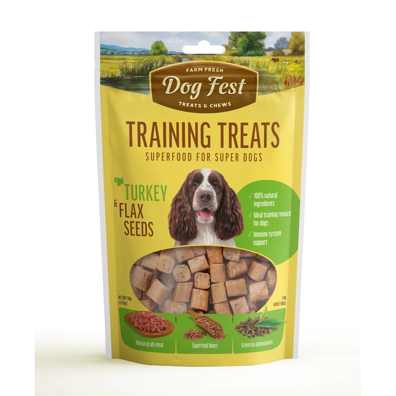 Dog Fest Training Treats Turkey & Flax Seeds 90g[Weight – 90g]
