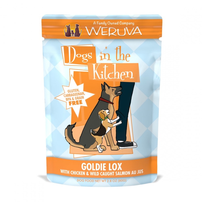 Dogs in the Kitchen Goldie Lox Grain-Free Chicken and Salmon Dog Food Pouches 2.8 oz, case of 12