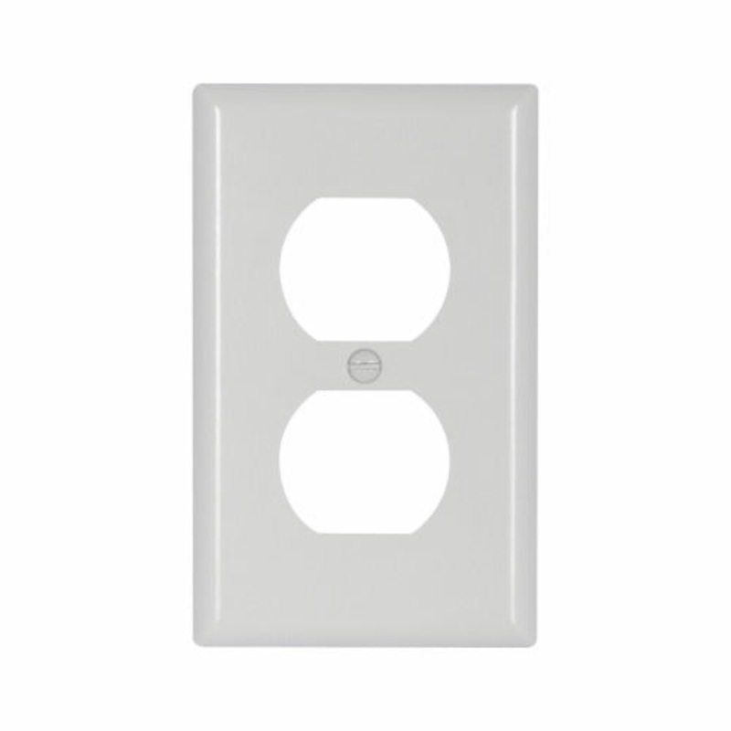 Eaton Cooper Wiring Duplex Receptacle Wallplate, White 1 Gang White 1 Gang