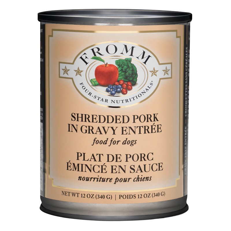 Fromm Four-Star Shredded Pork in Gravy Entre Dog Food 12 oz, Single Can