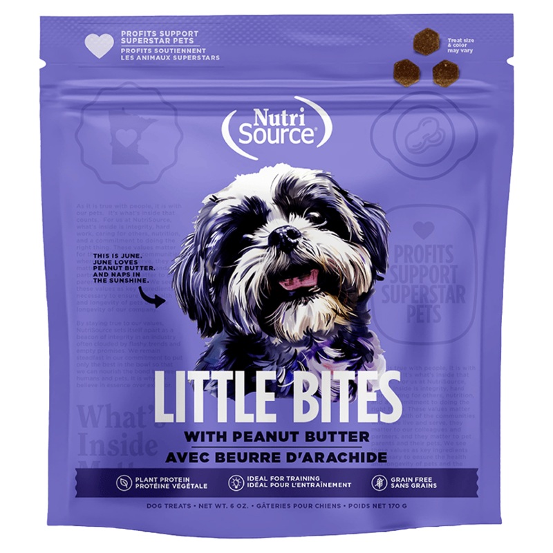 NutriSource Little Bites Grain Free Peanut Butter Dog Treats 6 oz