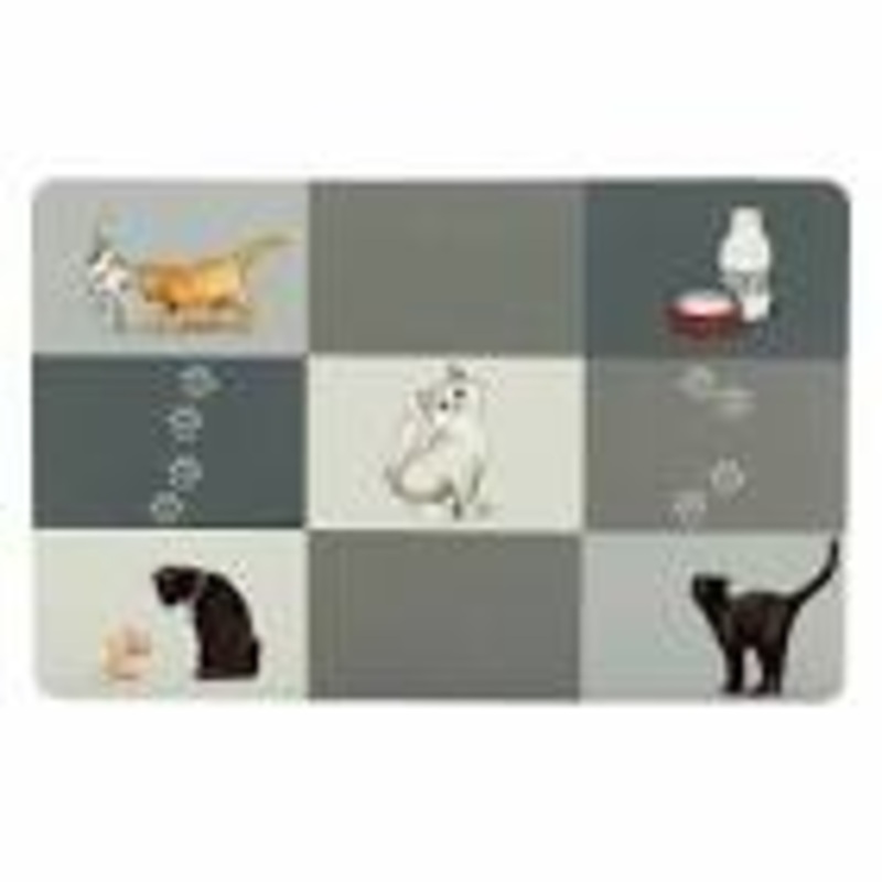 Patchwork Cat Place Mat, 44 x 28 Cm, Grey