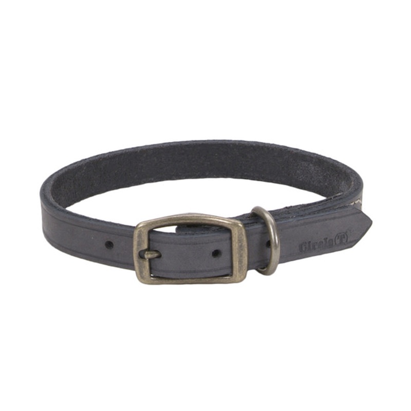 Circle T Rustic Leather Town Dog Collar, Medium 20″ Medium – 3/4″ x 20″