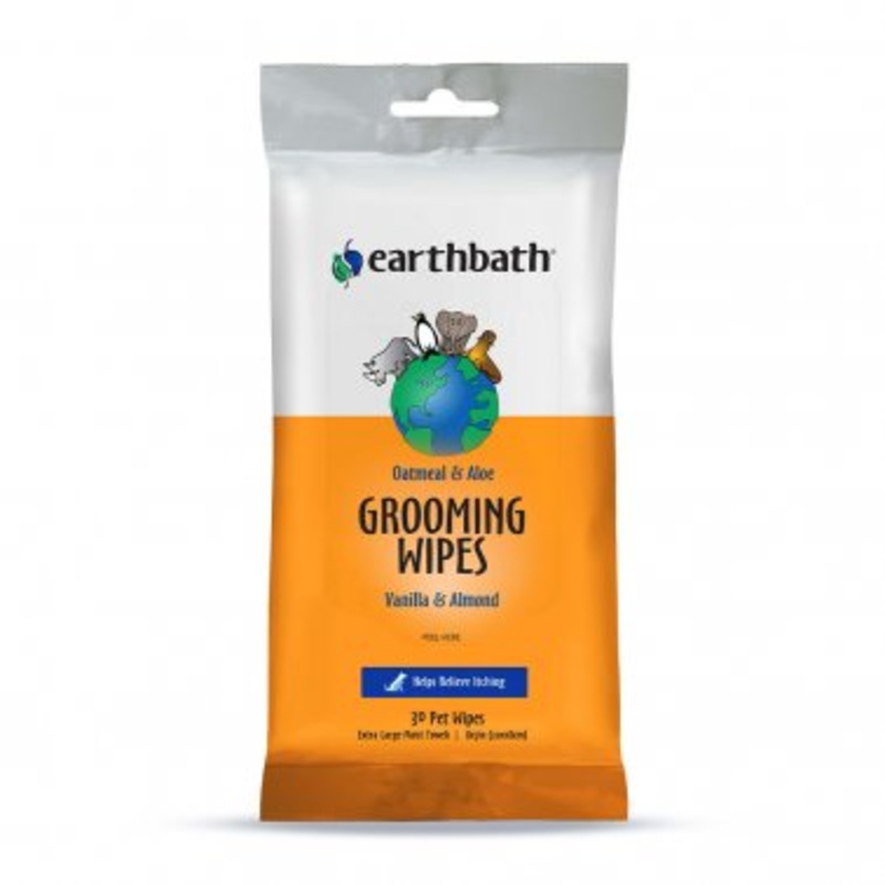 Earthbath Oatmeal & Aloe Grooming Wipes Vanilla & Almond 30 count