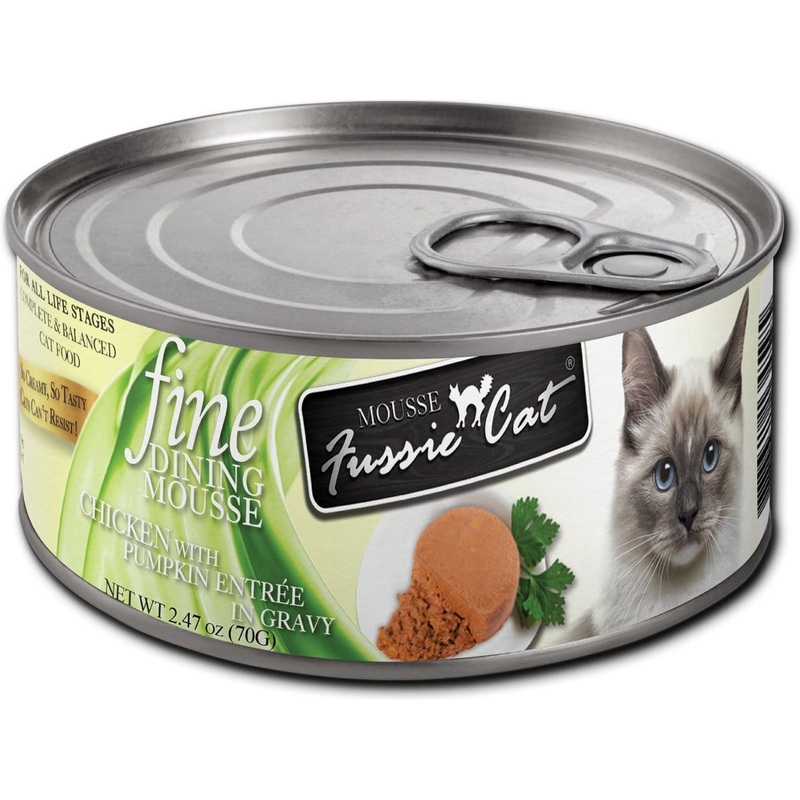 Fussie Cat Fine Dining Mousse Chicken with Pumpkin Entree Canned Cat Food 2.47 oz