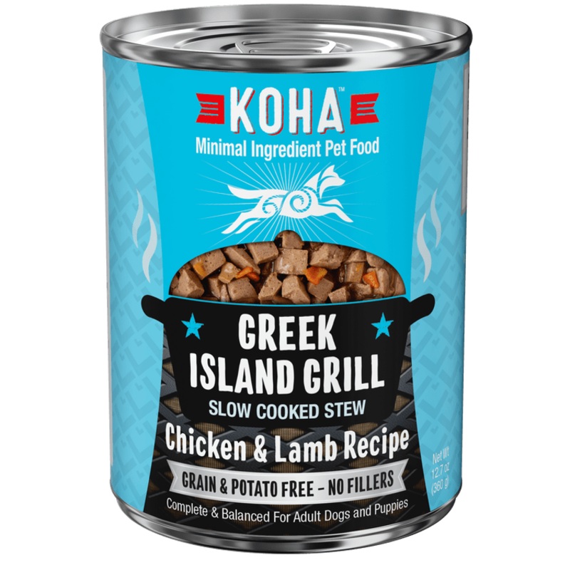 KOHA Grain & Potato Free Greek Island Grill Slow Cooked Stew with Chicken & Lamb Canned Dog Food 12.7 oz