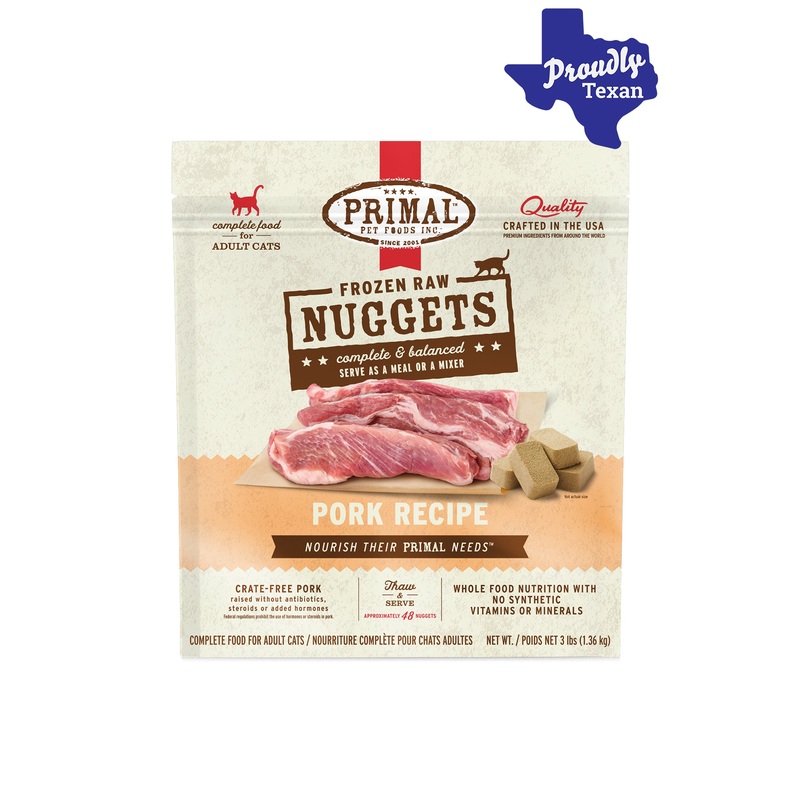 Primal Feline Pork Frozen Raw Cat Food 3 lb