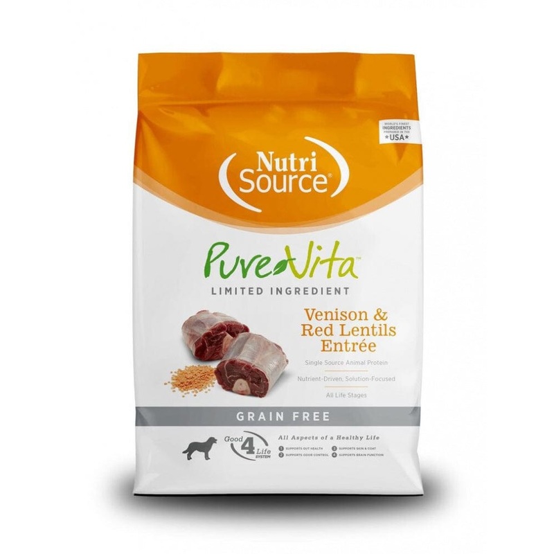 PureVita Grain Free Venison & Red Lentils Entree Dry Dog Food 4 lb