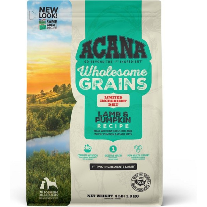 ACANA Wholesome Grains, Lamb & Pumpkin Recipe, Limited Ingredient Diet Dry Dog Food