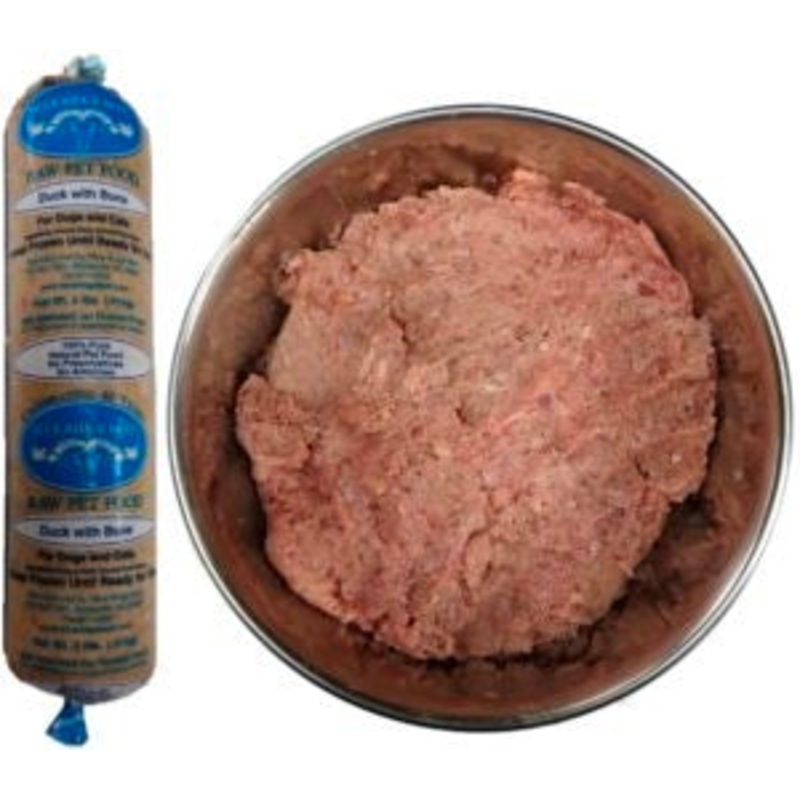 Blue Ridge Beef Duck with Bone Grain-Free Raw Frozen Chub Dog Food and Cat Food 2Lb