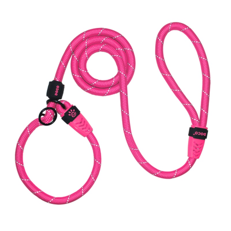 DOCO Reflective Rope Leash Ver.2 – Slip On Collar Leash 5ft 13mm 120cm+30cm(L) R.Pink