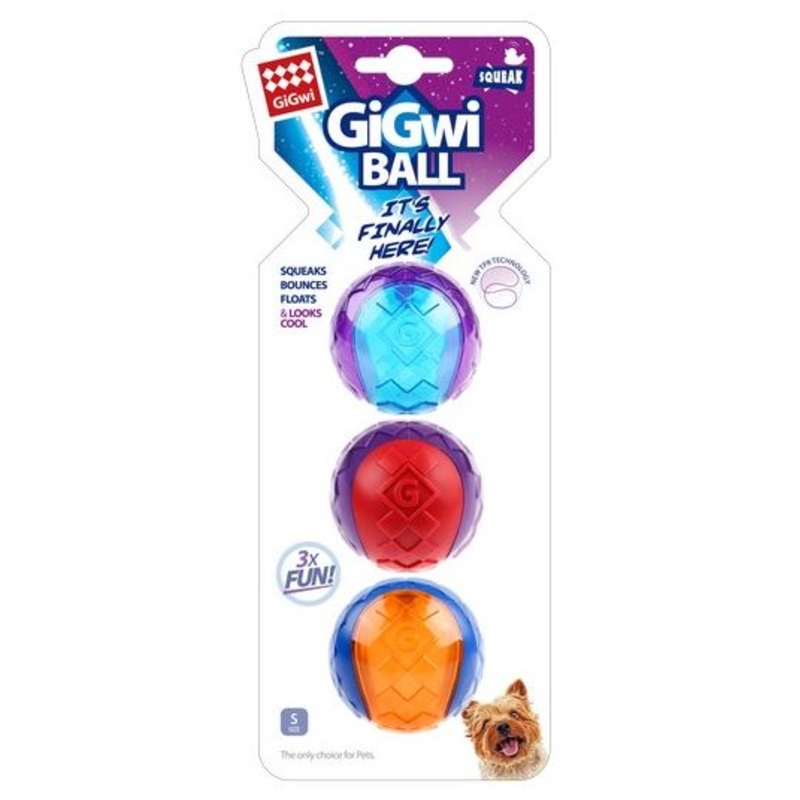 GiGwi Ball’ with Squeaker (Small 3pk)