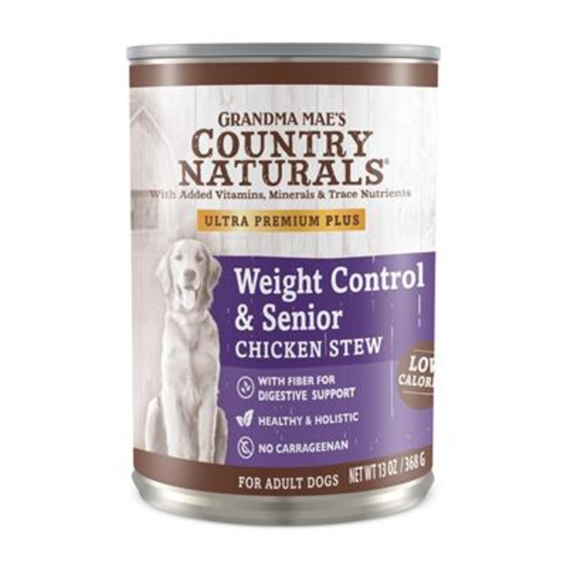 Grandma Mae’s Country Naturals Weight Control & Senior Wet Dog Food Chicken Stew 13oz