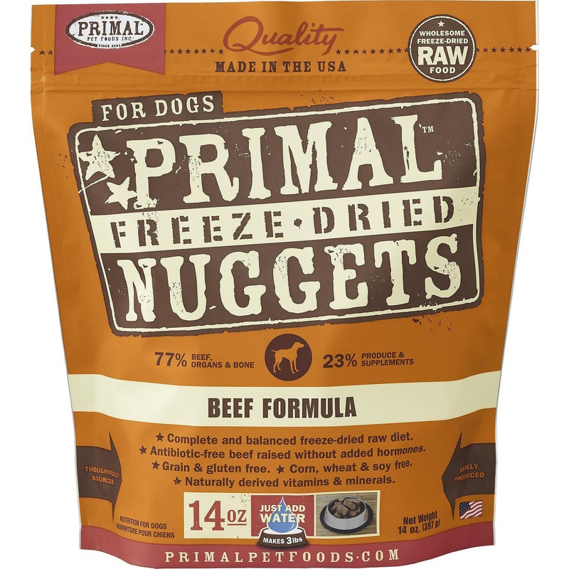 Primal Beef Formula Grain-Free Freeze-Dried Raw Nuggets Dog Food 5.5oz
