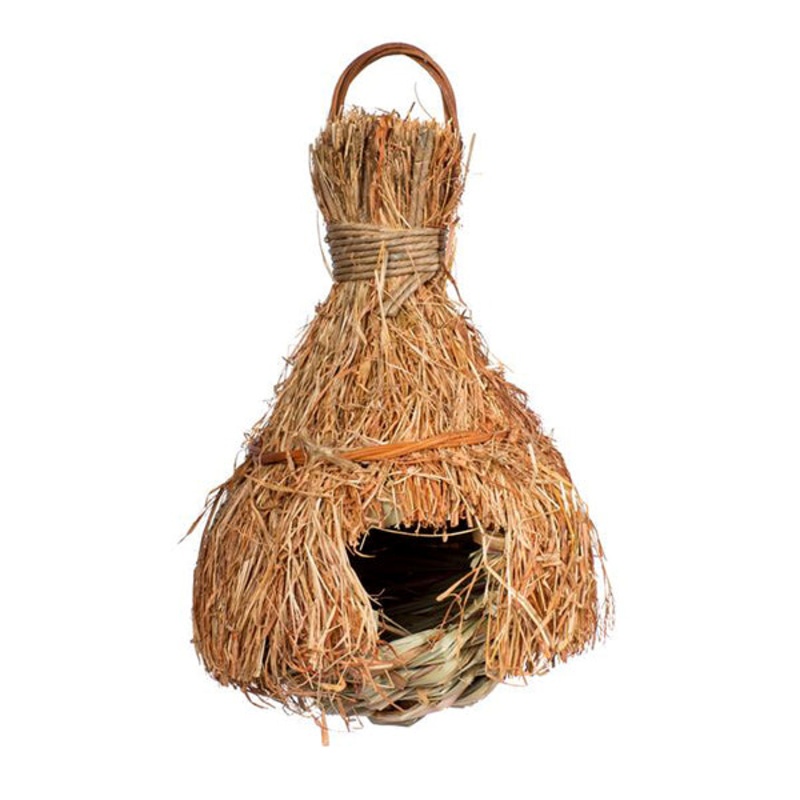 Small Bird Twig Tiki Hut Hanging Bird Hideout 6-in x 9-in