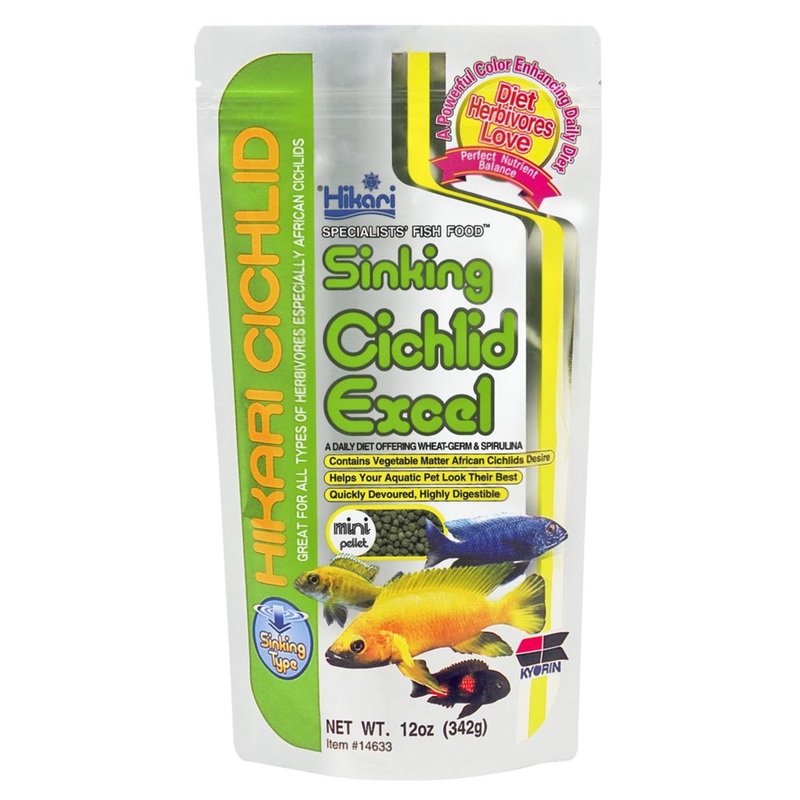 Hikari USA Cichlid Excel Sinking Pellets Fish Food 12 oz